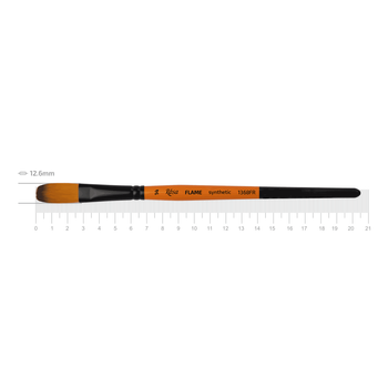 Пензель синтетика овальна FLAME 1368FR №14 коротка ручка ROSA