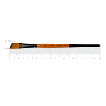 Пензель синтетика кутова FLAME 1368А №10 коротка ручка ROSA