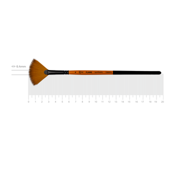 Пензель синтетика віялова FLAME 1368FN №4 коротка ручка ROSA