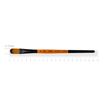 Пензель синтетика овальна FLAME 1368FR №10 коротка ручка ROSA