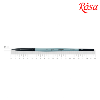 Пензель синтетика кругла STREAM 132 № 6 коротка ручка ROSA