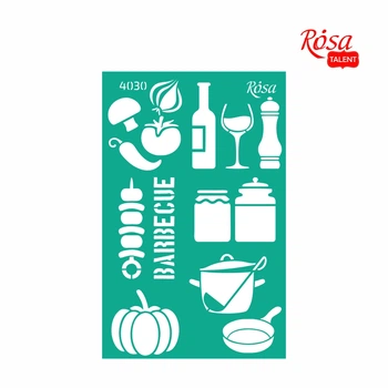 Трафарет багаторазовий самоклеючий №4030 13x20см Recipe book ROSA Talent
