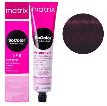 Крем-фарба Matrix SoColor Pre-Bonded Cream №6VR Темний блондин перламутрово-червоний 90 мл (26640WB)