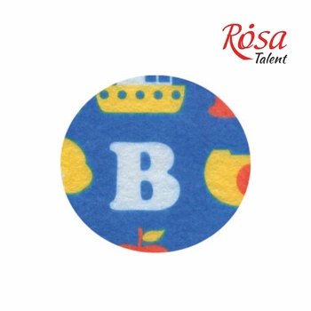 Фетр (поліестер) 21,5х28 см принт Літери на синьому 180г/м2 ROSA Talent