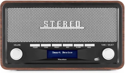 Стерео радіоприймач портативний Audizio Foggia Bluetooth DAB+/FM 50W у ретро стилі Коричневий