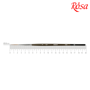 Пензель соболь круглий лайнер INFINITY 128 № 1 коротка ручка ROSA