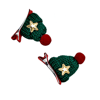 Новогодний набор шпилек для волос "New Year's" Stenson 2 шт Green (M48303)