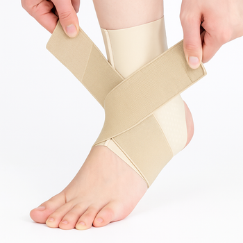 Регулируемый компрессионный бандаж для лодыжки LAOZHAO Beige L