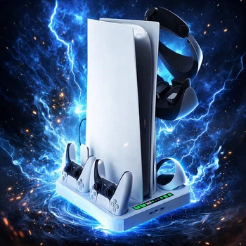 Док-станция Iplay для PlayStation 5 с подставкой PS VR2, двух контроллеров, многофункциональная