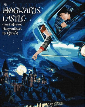 Картина по номерам, набір для розпису WB "Harry Potter: Політ на авто з фарбами металік" 40х50см, термопакет, Ідейка, КНО8719