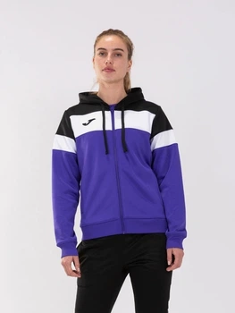 Толстовка на блискавці з капюшоном жіноча Joma Crew IV 901041.551 XS Фіолетова з чорним (8424309067670)