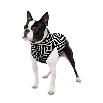 Курточка для собак мелких пород WAUDOG Clothes Зебра размер XS30 теплая демисезонная одежда из полиэстера на кнопках длина спины 28-30 см обхват груди 43-46 см шеи 27-30 см 403-0055