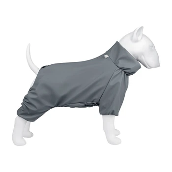 Дощовик для собак WAUDOG Clothes водонепроникний M45 В 55-60 см С 37-40 см сірий