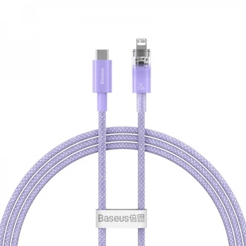 Кабель Baseus Explorer Series Fast Charging Cable with Smart Temperature Control Type-C to iP 20W 1m Purple (CATS010205) (14984)
