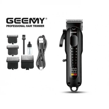 Аккумуляторный триммер машинка для стрижки волос Geemy GM-8040 с 4 насадками (14316)