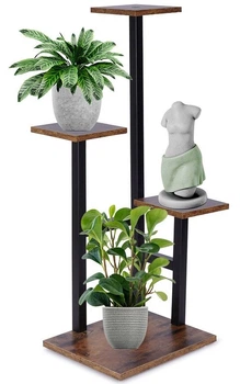 Стійка для квітів металева Vilde 4-рівнева 84 см Коричнева (5904316470579)