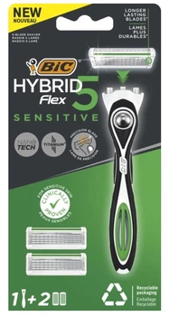 Станок BIC Flex 5 Hybrid Sensitive + 2 змінні картриджі