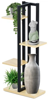 Стійка для квітів металева Vilde 4-рівнева 93 см Бежева (5904316472795)