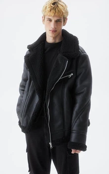 Дублянка куртка Pull&Bear зі штучної овчини чорна S арт.7712/557/800