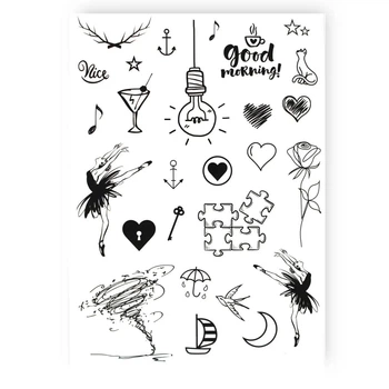 Набір тимчасових тату "Сет доброго ранку" Tattooshka (228649)