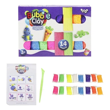 Кульковий пластилін "Bubble Clay" 14 кольорів (укр) Dankotoys (168115)