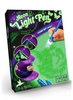 Набір креативної творчості "Neon Light Pen" Кішка (укр) Dankotoys (51219)