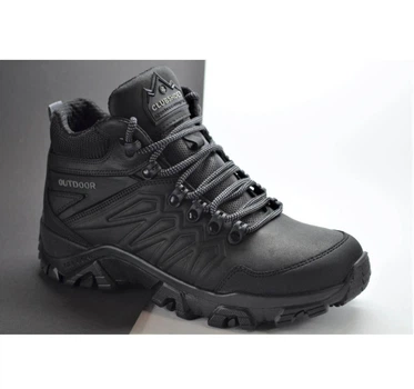 Ботинки мужские Clubshoes спортивные кожаные на шнурке черные 43