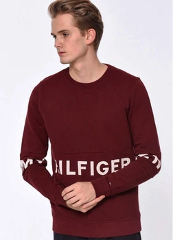 Свитер мужской Tommy Hilfiger хлопковый бордовый, размер S (TH00006-09)
