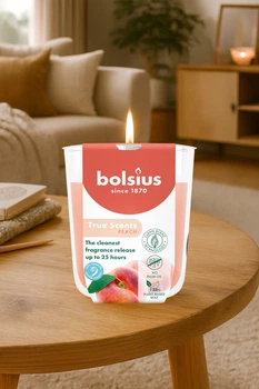Свеча Bolsius True Scents 25 часов в стекле 80/73 мм Персик (8717847188601)