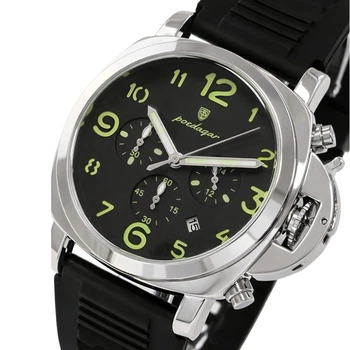 Мужские часы Poedagar Luminious Rubber Black 2 ремешка