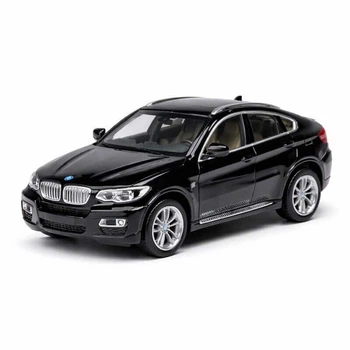 Игрушечная машинка Автопром BMW X6 1:32, 14 см, черная — металлическая модель со светом, звуком и инерционным ходом, арт. 68311-2