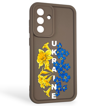 Чохол силіконовий Soft Touch з 3D принтом Україна для Samsung Galaxy A56 (SM-A566B) коричневий (Повний захист камери)