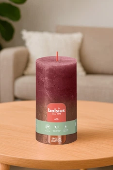 Свеча Bolsius Рустик столбик Sunset 130 х 68 Бордово-медная (8717847175236)