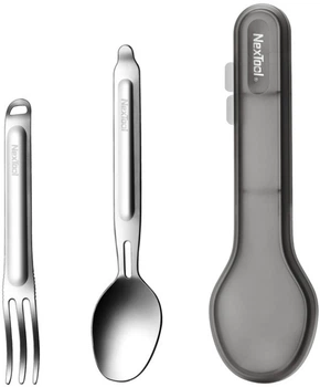 Туристический набор ложка-вилка Nextool Portable Stainless Steel Tableware, нержавеющая сталь Серый (NE20133)