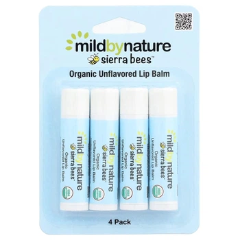 Органічні бальзами для губ Mild By Nature Sierra Bees без ароматизаторів 4.25 г 4 шт