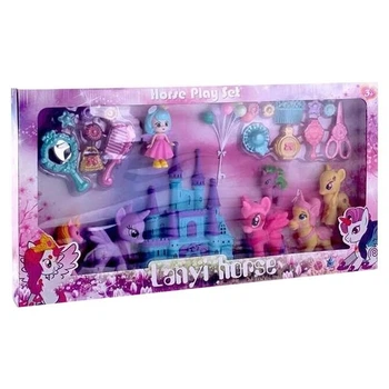 Поні ігровий набір "Horse Play Set" (6 фігурок поні, 1 фігурка прінцеси, аксесуари, в коробці) MIC (