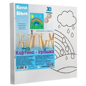 Набір для творчості: Розвиваюча розмальовка з гіпсовими фігурками "Веселкова галявина" (25x25 см) Ri