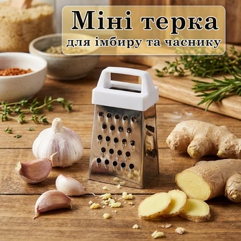 Терка міні для імбиру та часнику Ringel 75 мм з магнітом, White