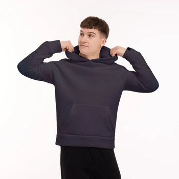 Худи мужское женское 008 Pobedov на флисе XXL темно серое (24325)