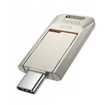USB флеш-накопичувач Hoco UD17 32GB Type-C металевий сріблястий (UD17)