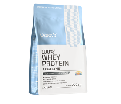 Протеїн 100% Whey Protein OstroVit + Digezyme 700 грам Натуральний (Без смакових добавок)