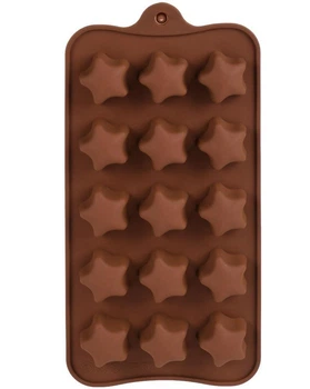 Форма силикон для конфет "Stars" 15шт/л 20.5*10.3см R34959