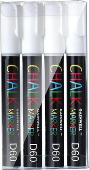 Набор белых маркеров для школьной доски Gainwell Chalk Marker D60 4шт