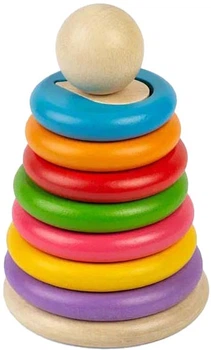 Пірамідка дерев'яна Bigjigs Toys Wooden Secret Shape Stacker 16 елементів (0691621850114)