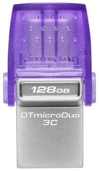Накопичувач 128GB USB 3.2 Type-A Gen1 + Type-C DT microDuo 3C R200MB/s Kingston (2000003213634)