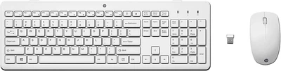 Комплект клавиатура и мышь HP 230, WL, EN/UK, белый (642771)