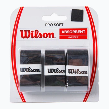 Оберточні стрічки для тенісних ракеток Wilson Pro Soft Overgrip 3 шт. чорні