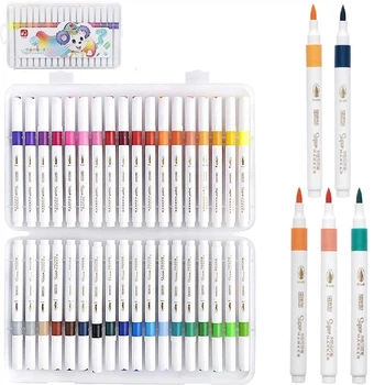Акварельні маркери 36 кольорів Water Color Pen Набір двосторонніх акварельних маркерів