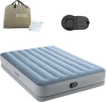 Materac dmuchany Intex 203 x 152 x 36 cm z wbudowaną pompką elektryczną 64159 (6941057423449) (955555915071979) - Outlet