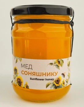 Мед подсолнечника ЭКО-МедОК, 350 грамм